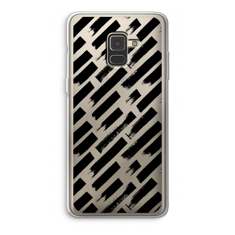 Zwarte vegen: Samsung Galaxy A8 (2018) Transparant Hoesje