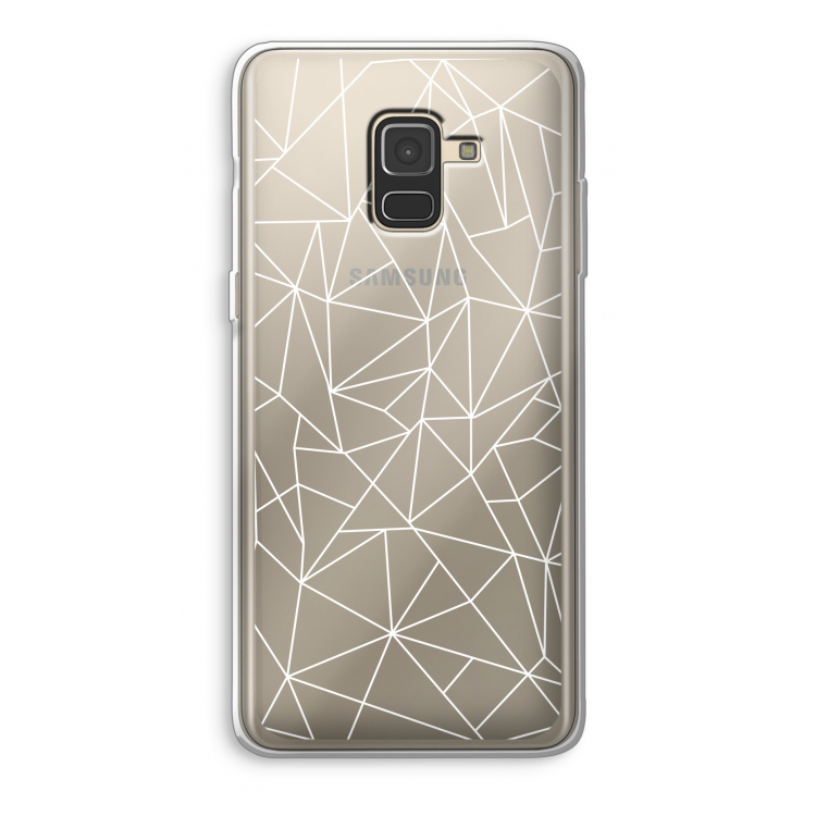 Geometrische lijnen wit: Samsung Galaxy A8 (2018) Transparant Hoesje