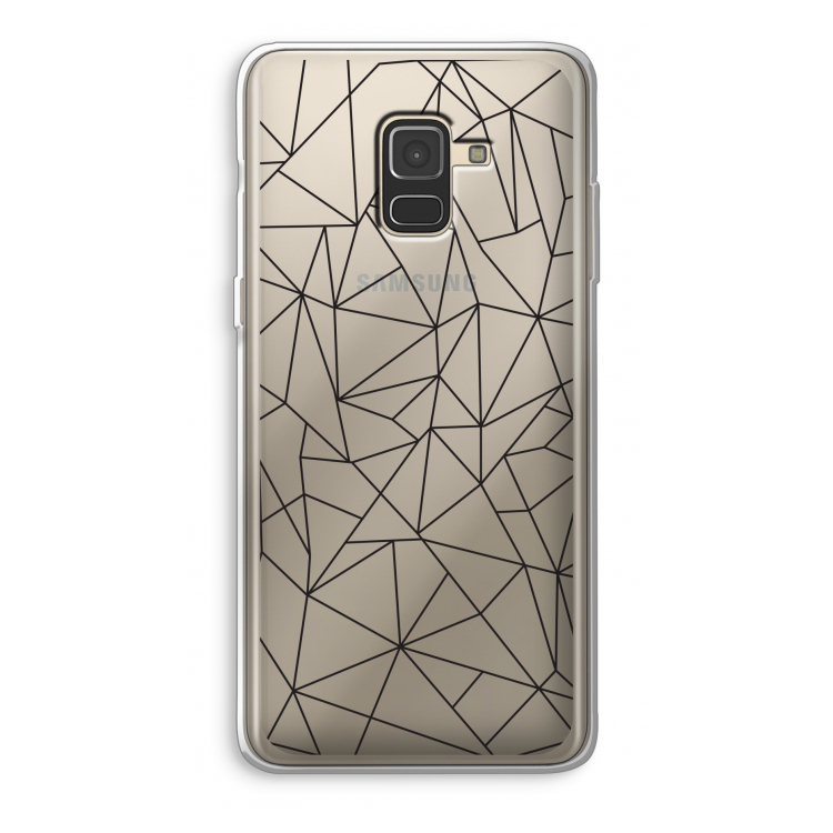 Geometrische lijnen zwart: Samsung Galaxy A8 (2018) Transparant Hoesje