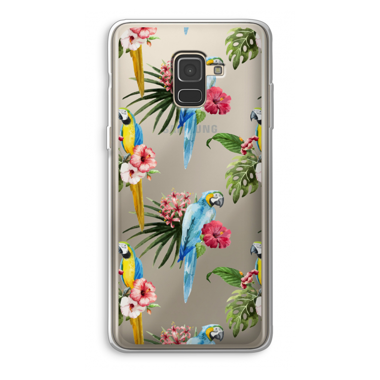 Kleurrijke papegaaien: Samsung Galaxy A8 (2018) Transparant Hoesje