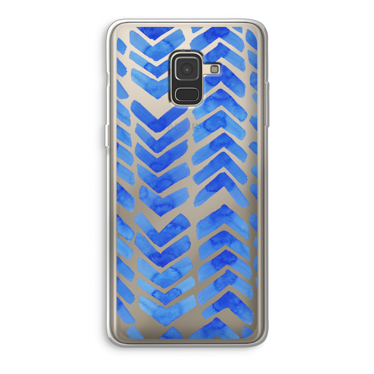 Blauwe pijlen: Samsung Galaxy A8 (2018) Transparant Hoesje