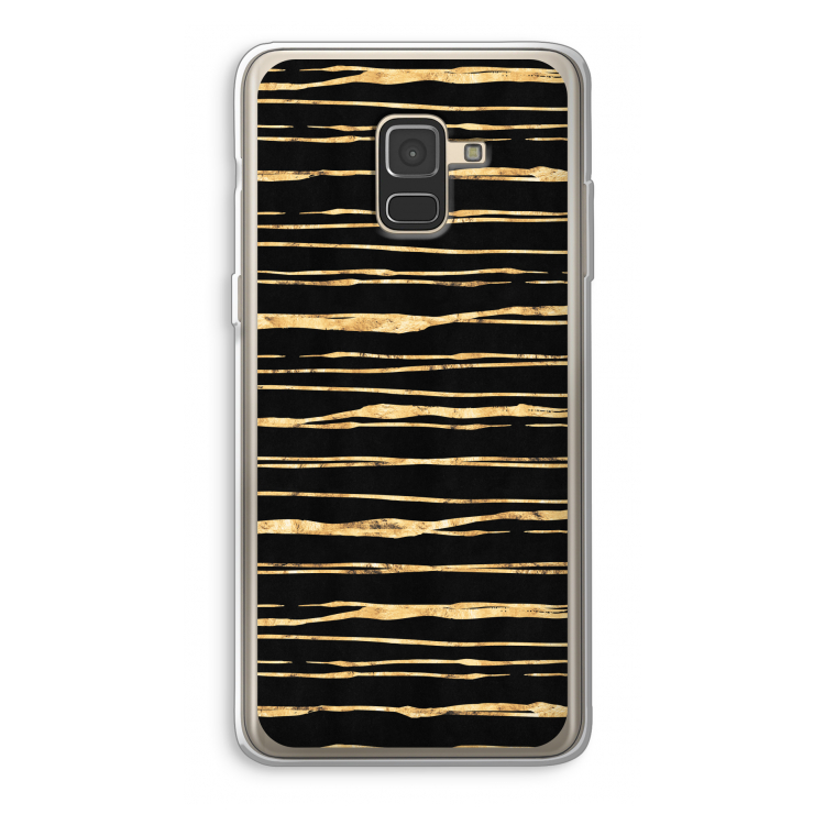 Gouden strepen: Samsung Galaxy A8 (2018) Transparant Hoesje