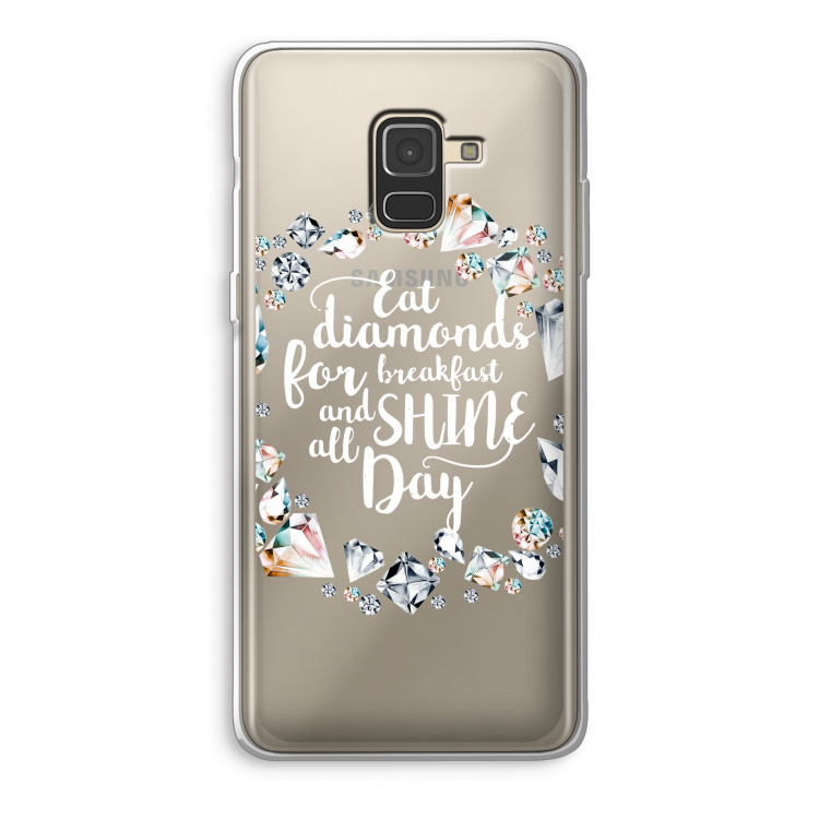 Diamonds: Samsung Galaxy A8 (2018) Transparant Hoesje