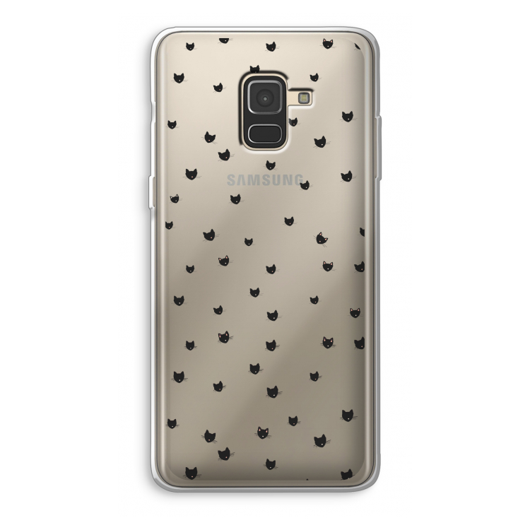 Kleine kattenkopjes: Samsung Galaxy A8 (2018) Transparant Hoesje