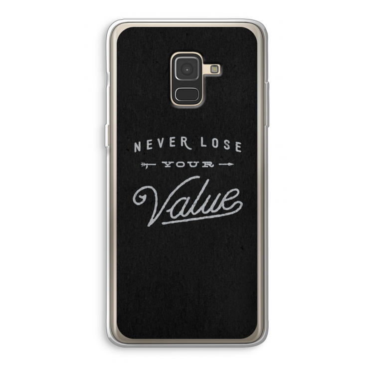 Never lose your value: Samsung Galaxy A8 (2018) Transparant Hoesje