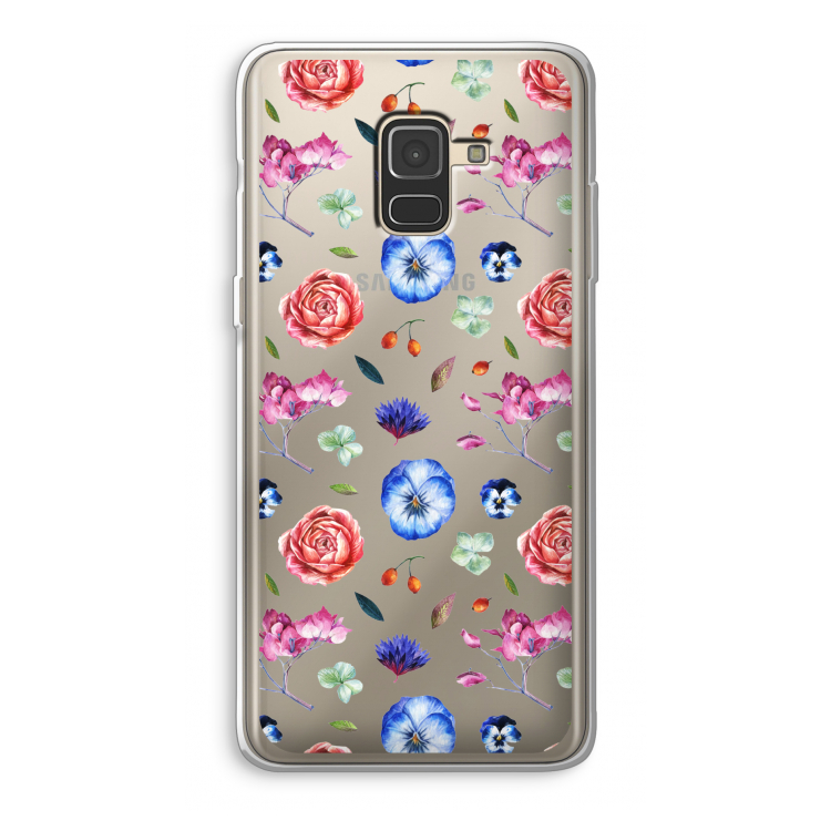 Bloemetjes: Samsung Galaxy A8 (2018) Transparant Hoesje