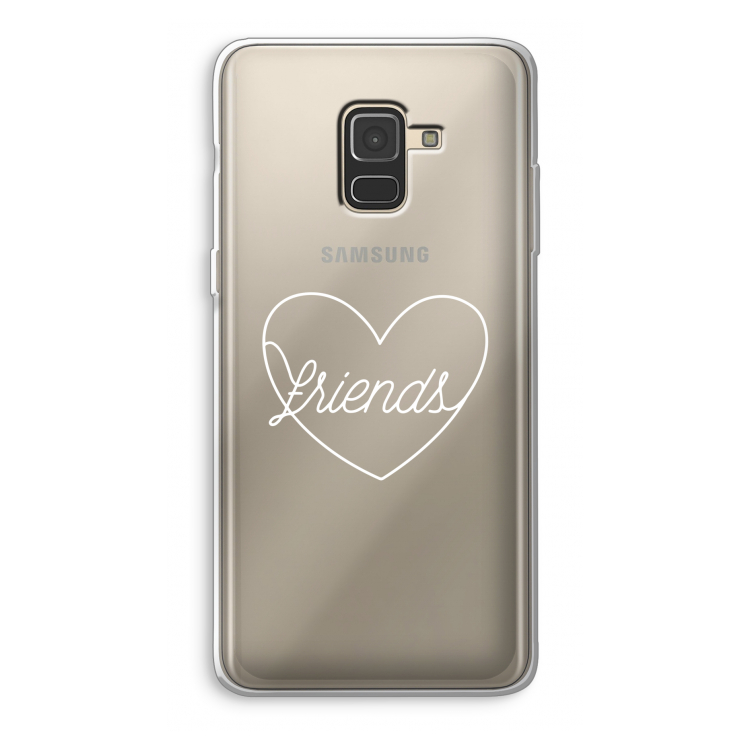 Friends heart pastel: Samsung Galaxy A8 (2018) Transparant Hoesje