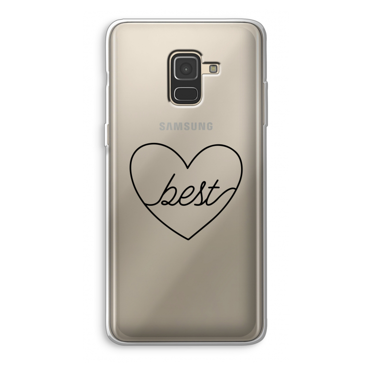 Best heart black: Samsung Galaxy A8 (2018) Transparant Hoesje
