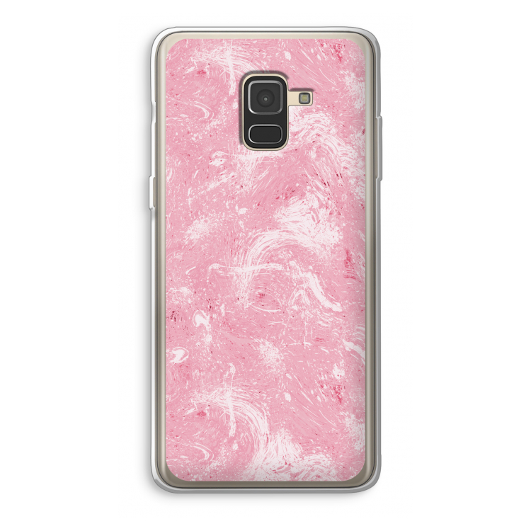 Abstract Painting Pink: Samsung Galaxy A8 (2018) Transparant Hoesje