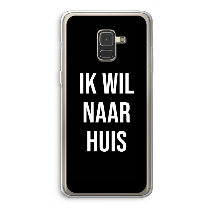 Ik wil naar huis - Zwart: Samsung Galaxy A8 (2018) Transparant Hoesje