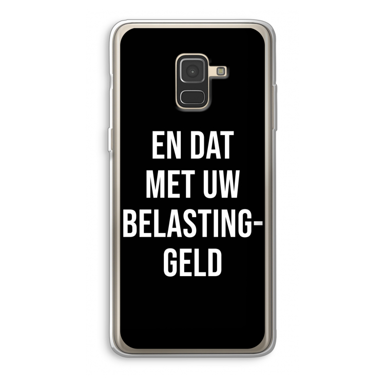 Belastinggeld - Zwart: Samsung Galaxy A8 (2018) Transparant Hoesje