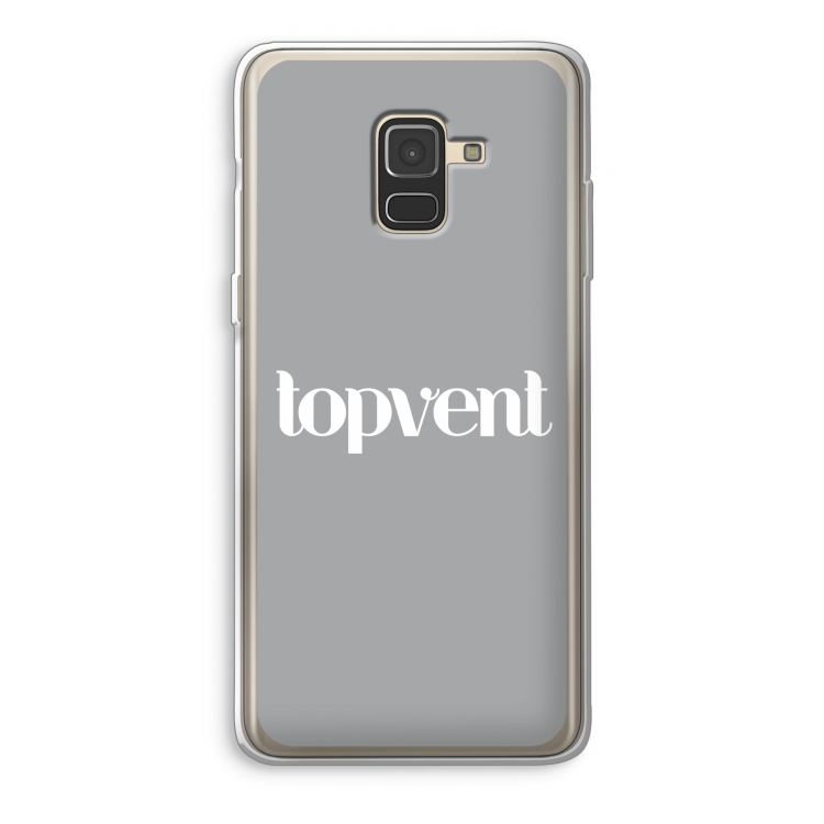 Topvent Grijs Wit: Samsung Galaxy A8 (2018) Transparant Hoesje