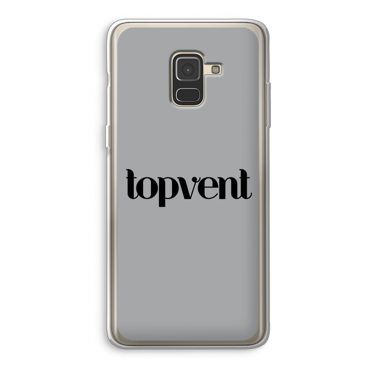 Topvent Grijs Zwart: Samsung Galaxy A8 (2018) Transparant Hoesje