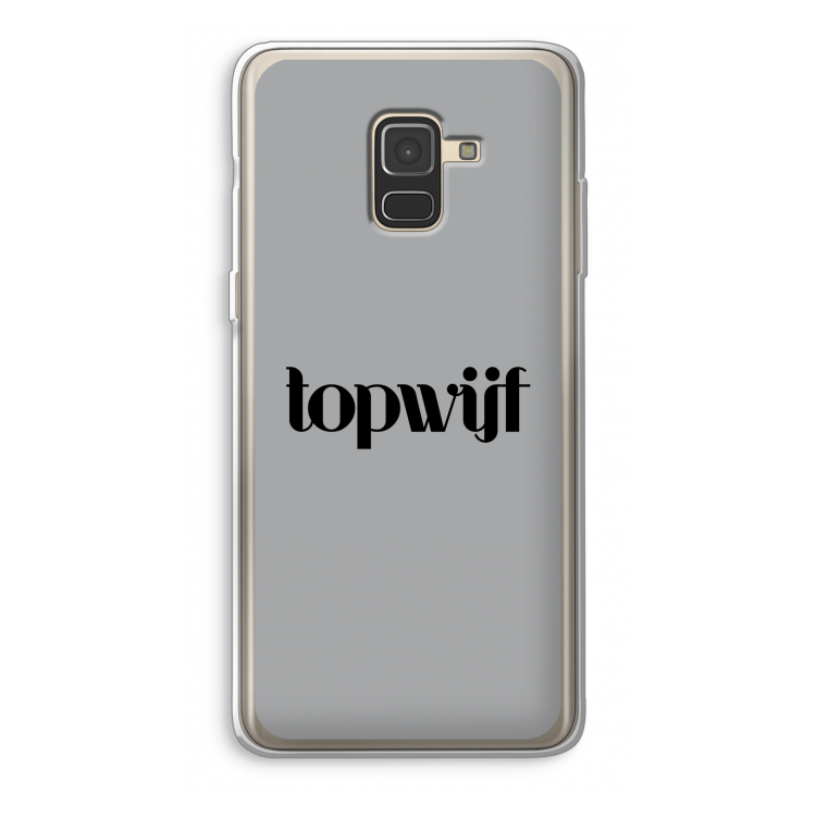 Topwijf Grijs Zwart: Samsung Galaxy A8 (2018) Transparant Hoesje