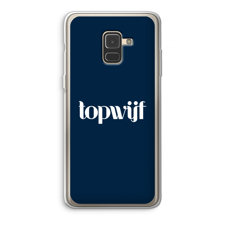 Topwijf Navy: Samsung Galaxy A8 (2018) Transparant Hoesje