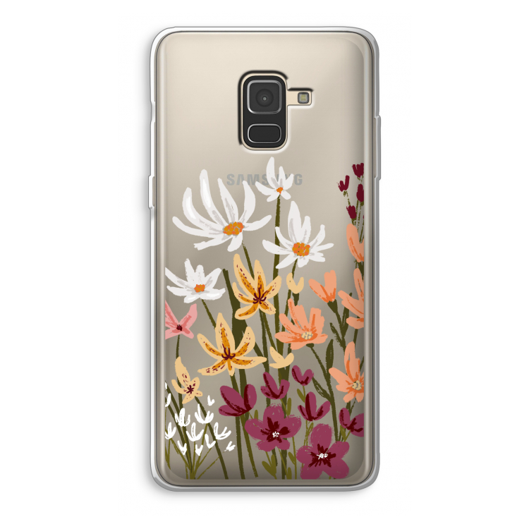 Painted wildflowers: Samsung Galaxy A8 (2018) Transparant Hoesje