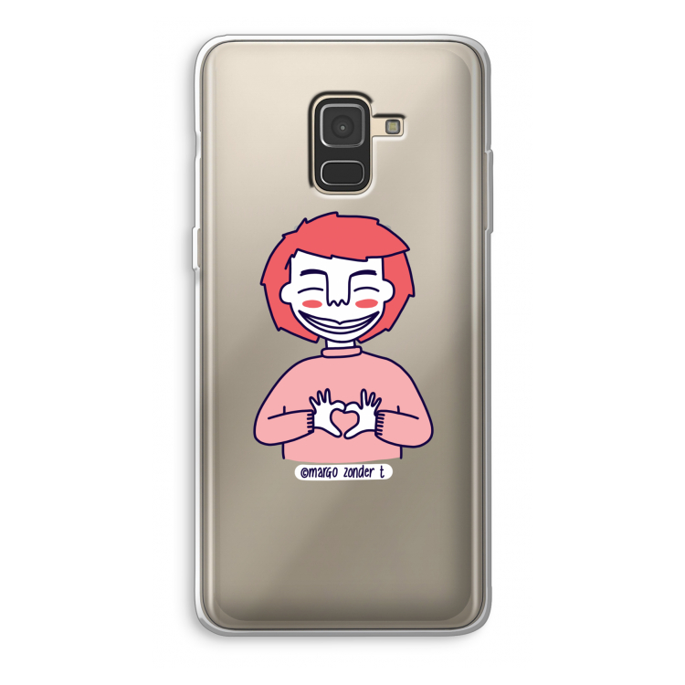 Hartje: Samsung Galaxy A8 (2018) Transparant Hoesje