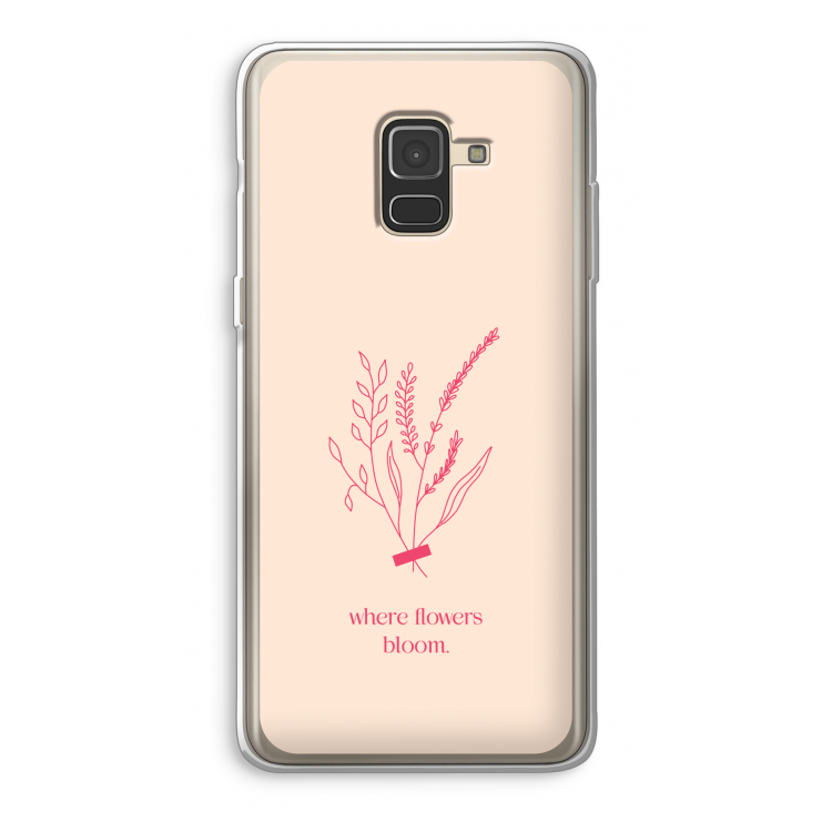 Where flowers bloom: Samsung Galaxy A8 (2018) Transparant Hoesje