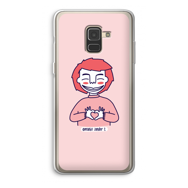 Hartje: Samsung Galaxy A8 (2018) Transparant Hoesje