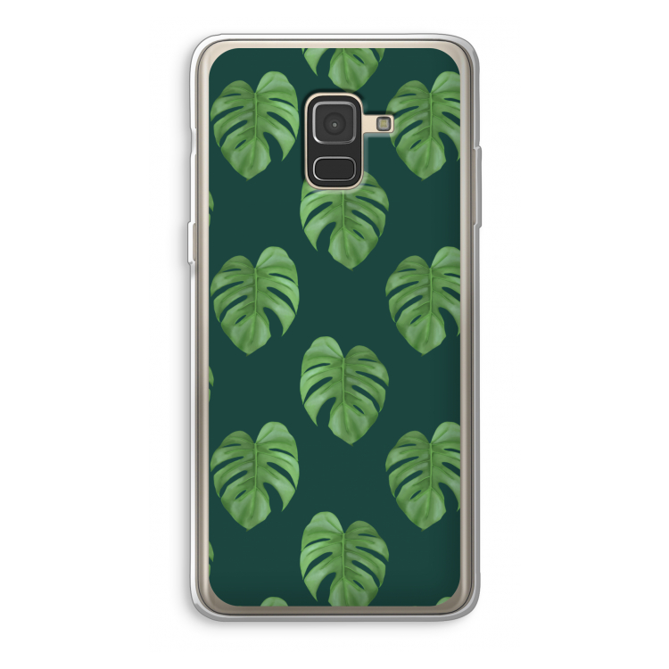 Monstera leaves: Samsung Galaxy A8 (2018) Transparant Hoesje