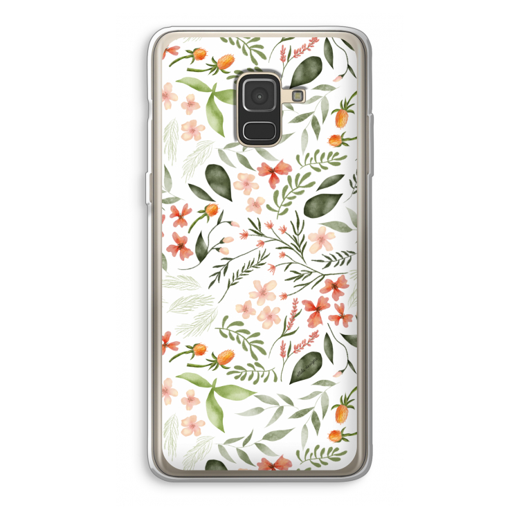 Sweet little flowers: Samsung Galaxy A8 (2018) Transparant Hoesje