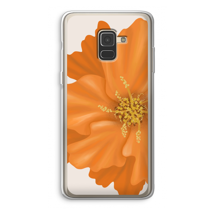 Orange Ellila flower: Samsung Galaxy A8 (2018) Transparant Hoesje