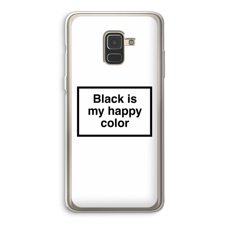 Black is my happy color: Samsung Galaxy A8 (2018) Transparant Hoesje