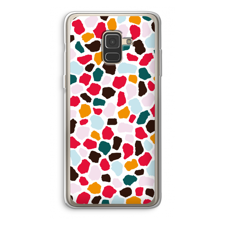 Colored Giraffe: Samsung Galaxy A8 (2018) Transparant Hoesje