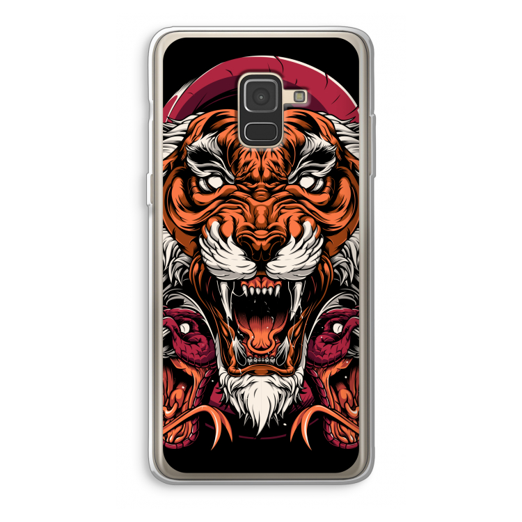 Tiger and Rattlesnakes: Samsung Galaxy A8 (2018) Transparant Hoesje