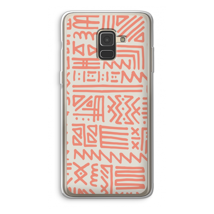 Marrakech Pink: Samsung Galaxy A8 (2018) Transparant Hoesje