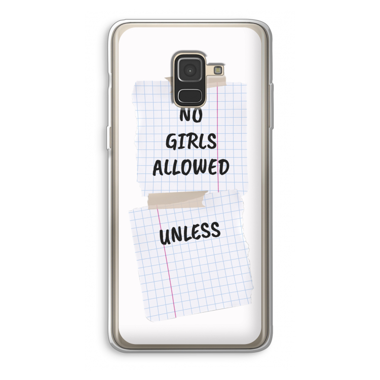 No Girls Allowed Unless: Samsung Galaxy A8 (2018) Transparant Hoesje