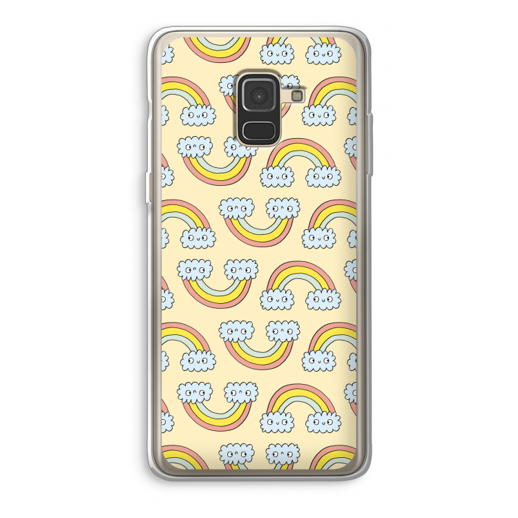 Regenboog: Samsung Galaxy A8 (2018) Transparant Hoesje