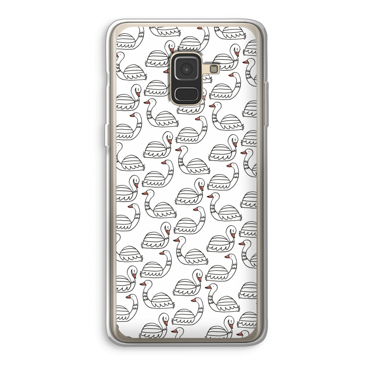 Zwanen: Samsung Galaxy A8 (2018) Transparant Hoesje
