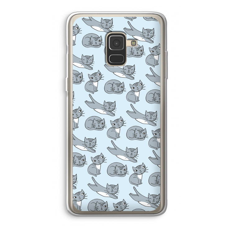 Poezen: Samsung Galaxy A8 (2018) Transparant Hoesje