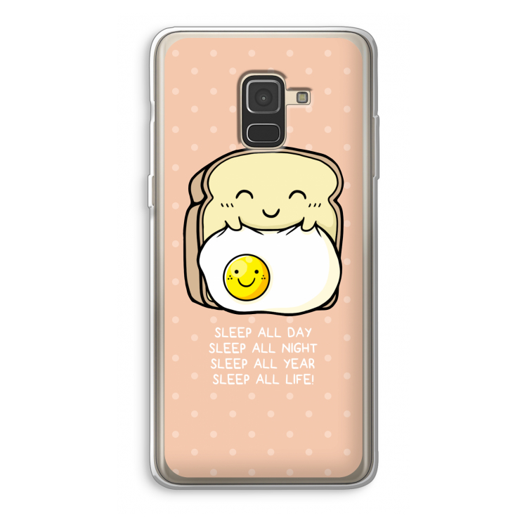 Sleep All Day: Samsung Galaxy A8 (2018) Transparant Hoesje