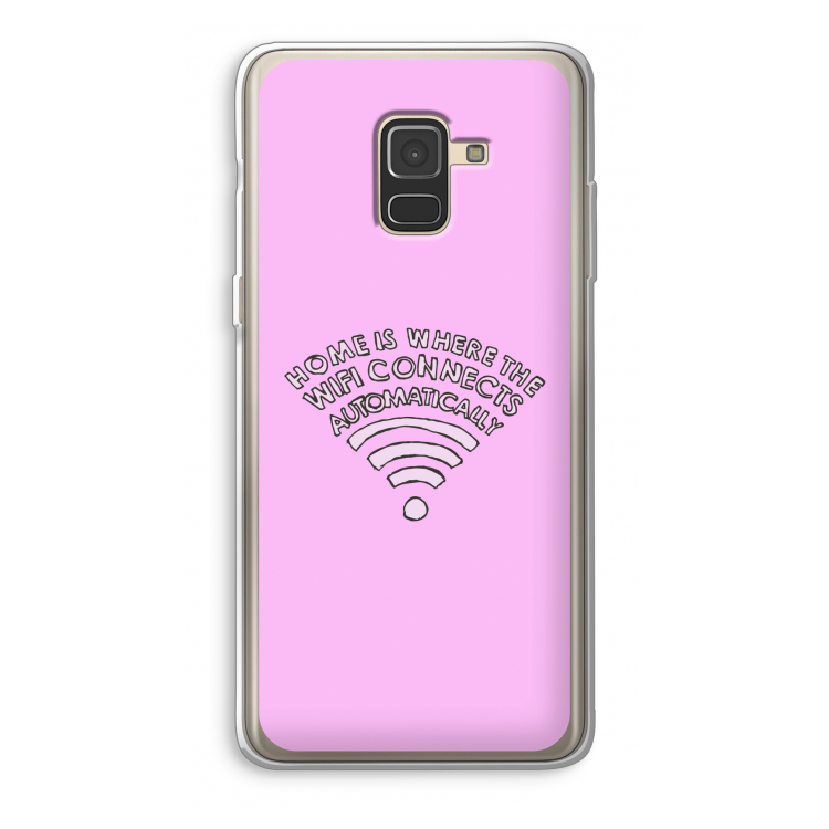 Home Is Where The Wifi Is: Samsung Galaxy A8 (2018) Transparant Hoesje