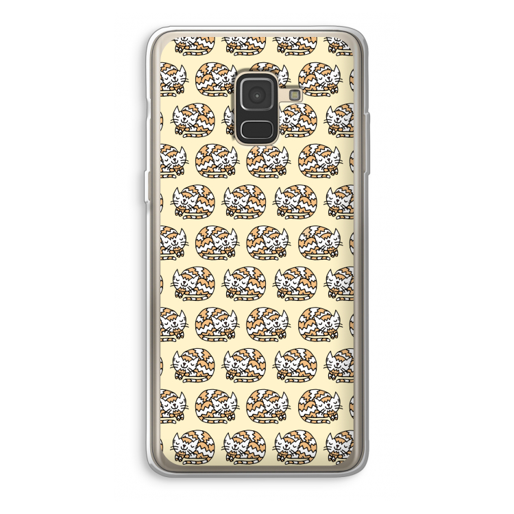Slapende poes: Samsung Galaxy A8 (2018) Transparant Hoesje