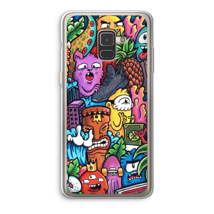 Vexx Mixtape: Samsung Galaxy A8 (2018) Transparant Hoesje