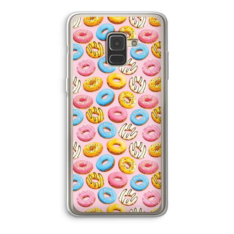 Pink donuts: Samsung Galaxy A8 (2018) Transparant Hoesje
