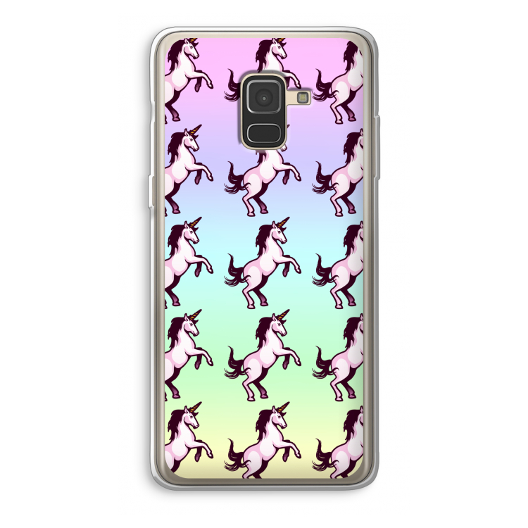 Musketon Unicorn: Samsung Galaxy A8 (2018) Transparant Hoesje