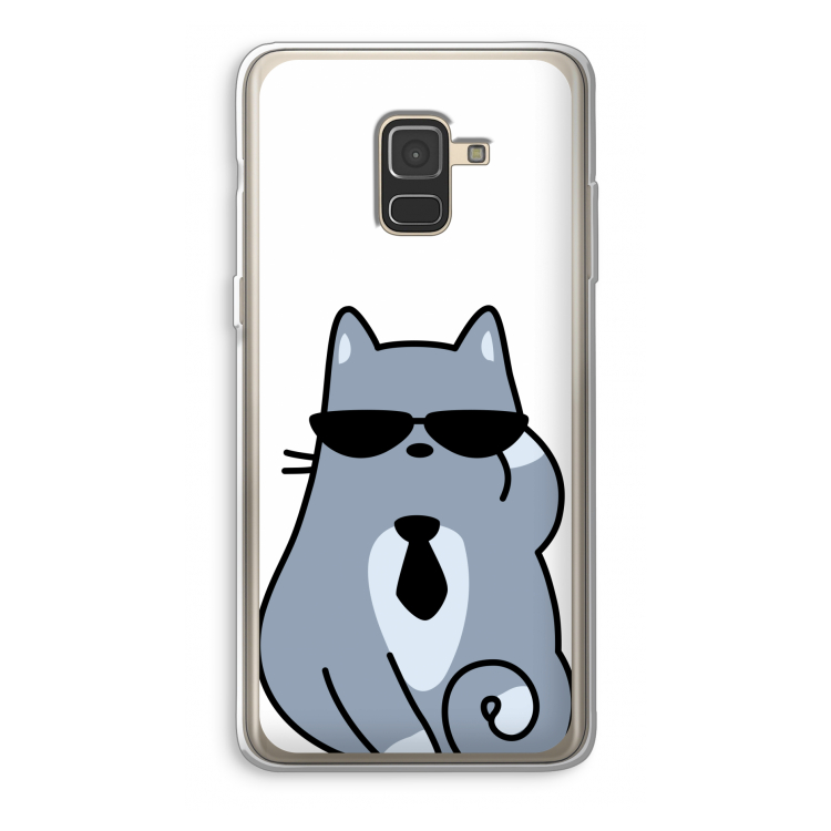 Cool cat: Samsung Galaxy A8 (2018) Transparant Hoesje