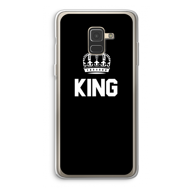 King zwart: Samsung Galaxy A8 (2018) Transparant Hoesje