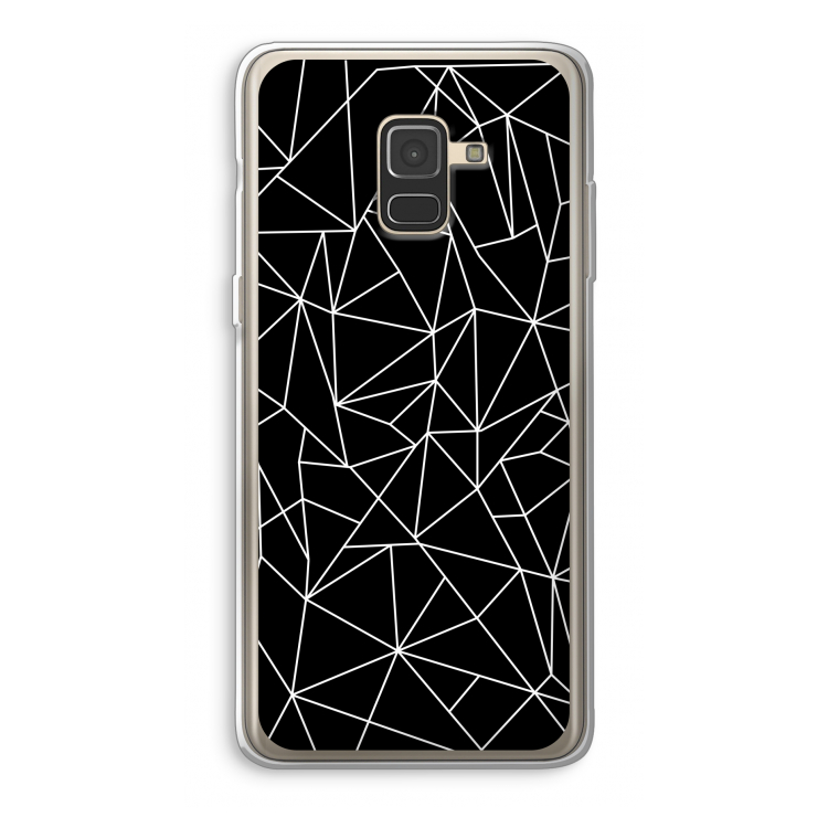 Geometrische lijnen wit: Samsung Galaxy A8 (2018) Transparant Hoesje