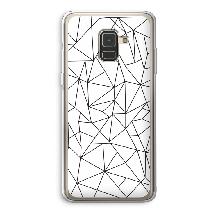 Geometrische lijnen zwart: Samsung Galaxy A8 (2018) Transparant Hoesje