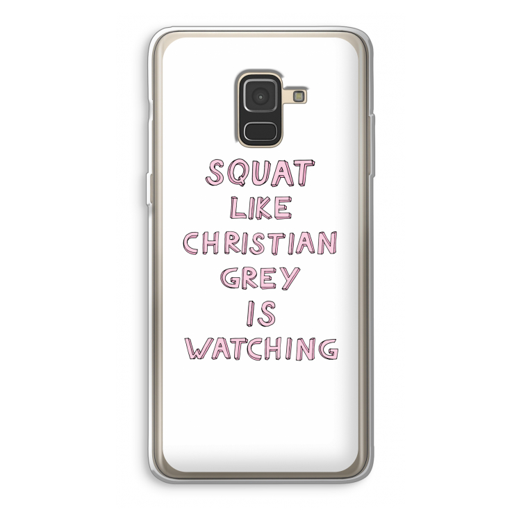 Christian Grey: Samsung Galaxy A8 (2018) Transparant Hoesje