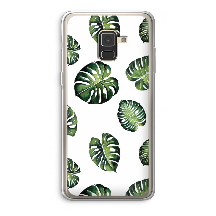 Tropische bladeren: Samsung Galaxy A8 (2018) Transparant Hoesje