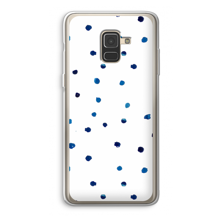 Blauwe stippen: Samsung Galaxy A8 (2018) Transparant Hoesje