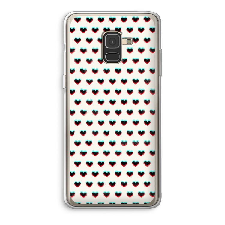 Hartjes: Samsung Galaxy A8 (2018) Transparant Hoesje