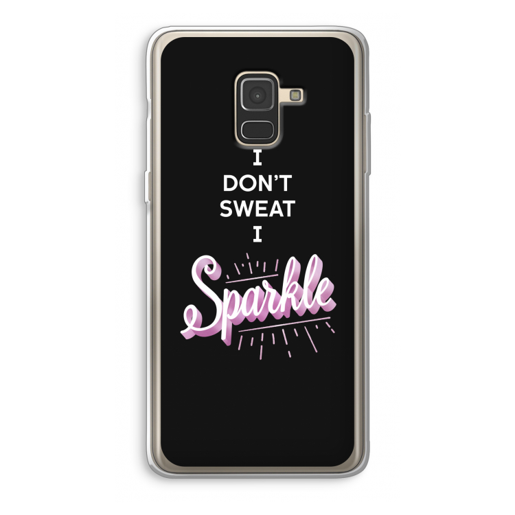 Sparkle quote: Samsung Galaxy A8 (2018) Transparant Hoesje
