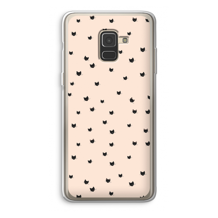 Kleine kattenkopjes: Samsung Galaxy A8 (2018) Transparant Hoesje